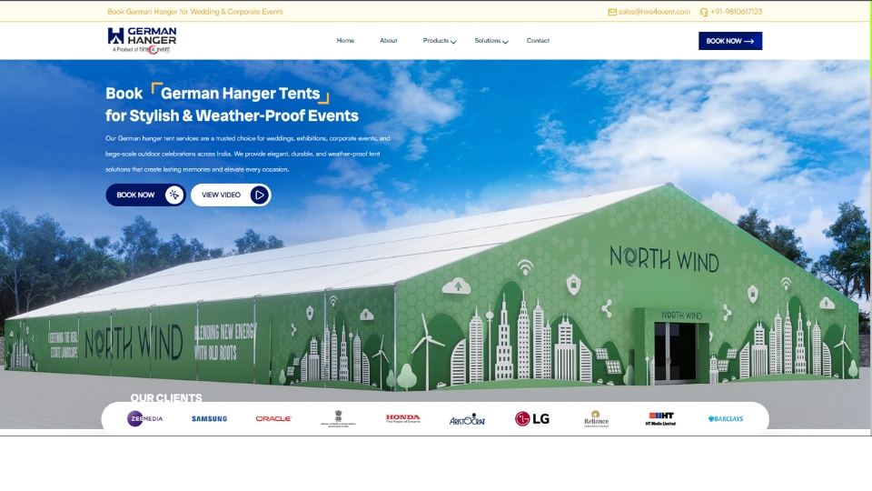 German Hanger on Rent in Delhi NCR - Best Tents for Events & Weddings
